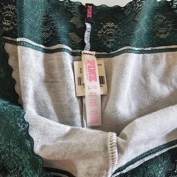 NWT PINK Victoria's Secret Green Plaid BOYSHORTS Lace Waistband Size Large - Picture 3 of 3